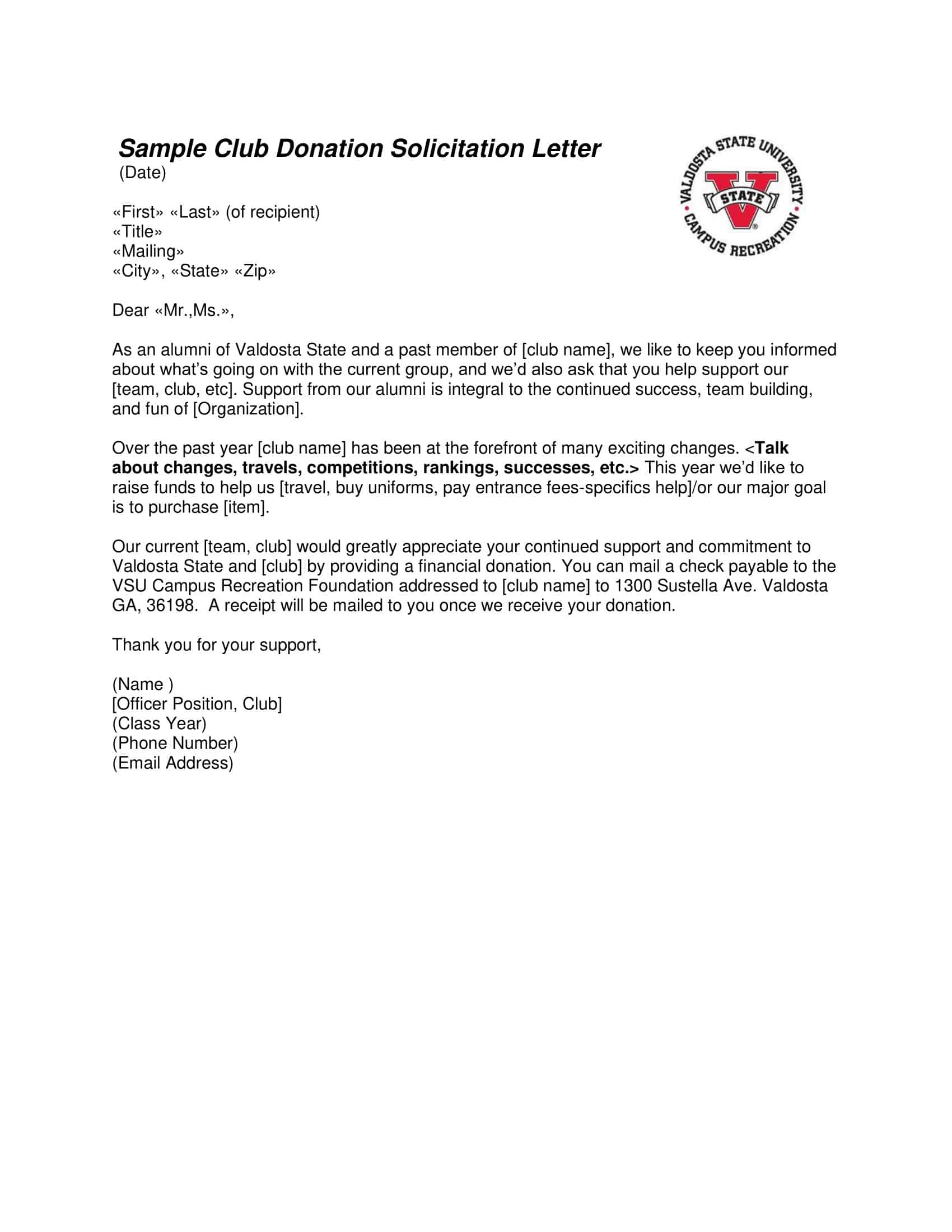Simple Solicitation Letter in PDF Simple Solicitation Letter in PDF