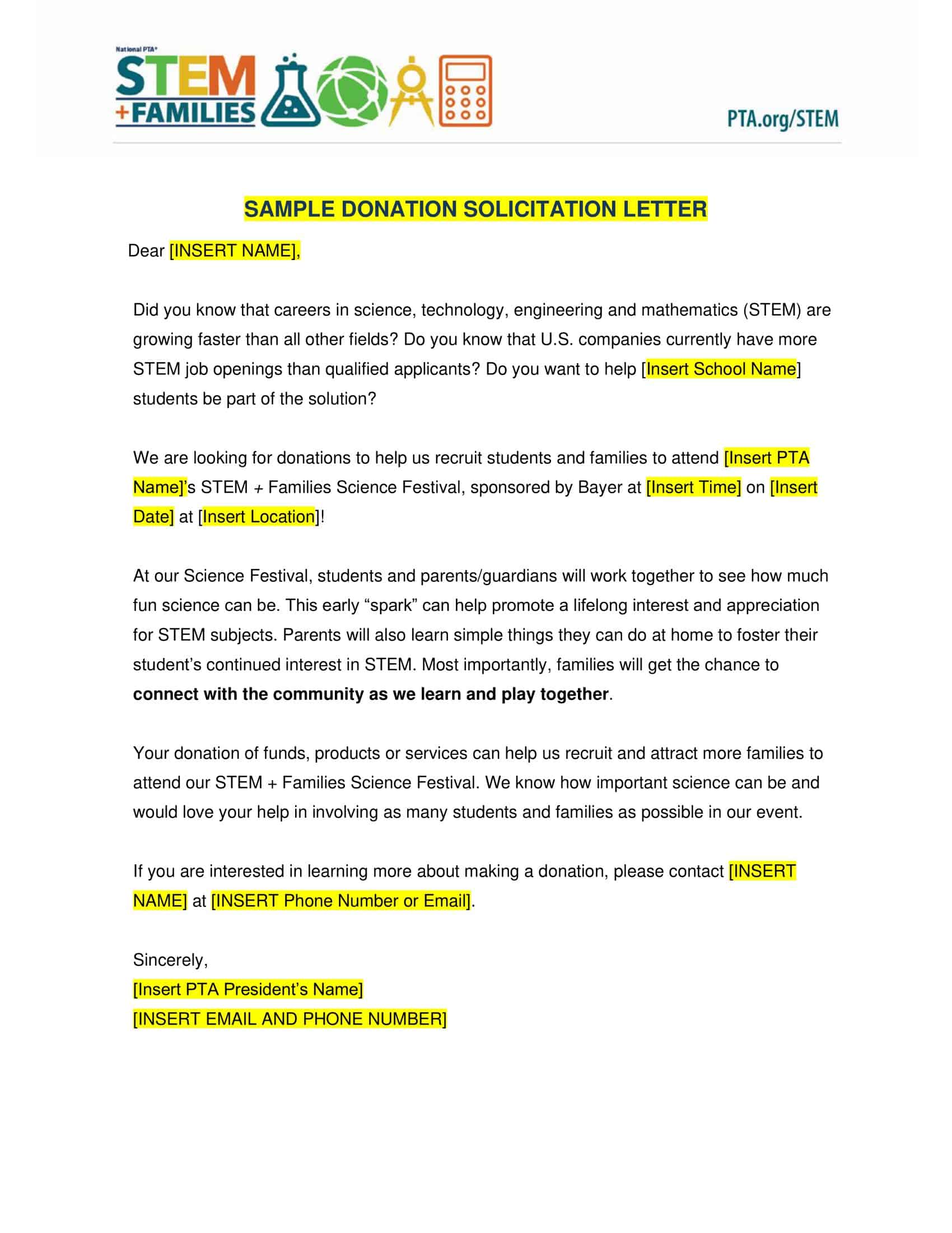 Solicitation Letter Free PDF Template Solicitation Letter Free PDF Template