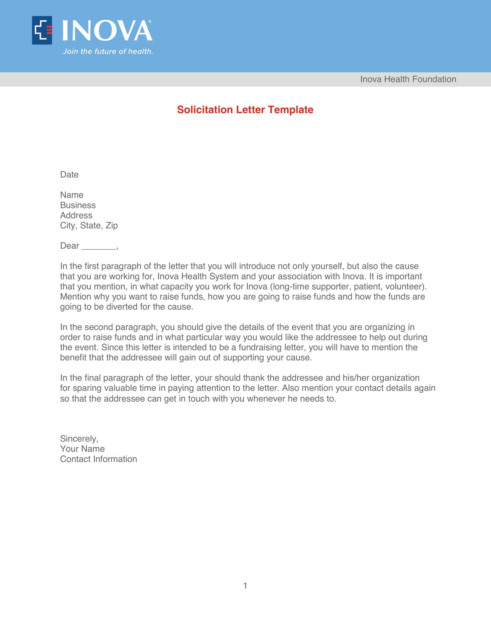Solicitation Letter Word Template Solicitation Letter Word Template