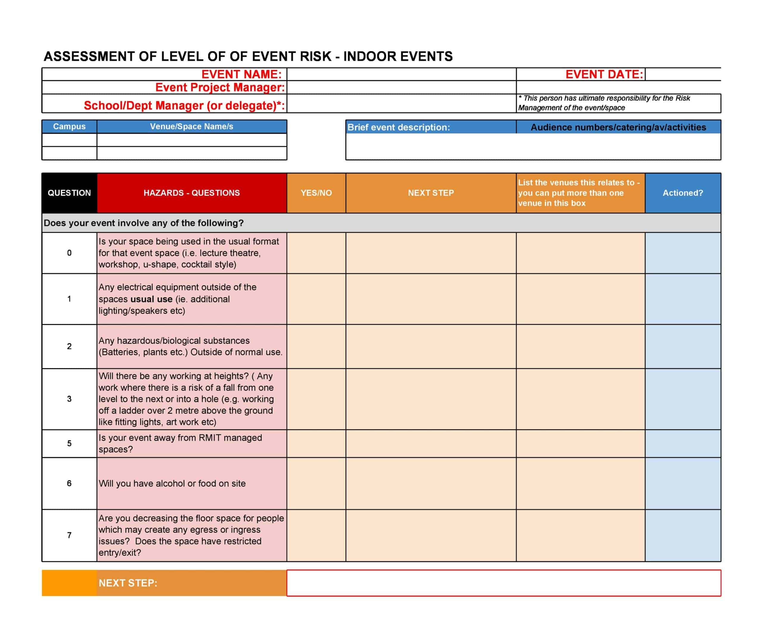 Risk Assessment PDF Template Risk Assessment PDF Template