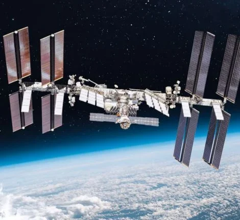 NASA partnership A shot of the ISS orbiting the Earth from space.