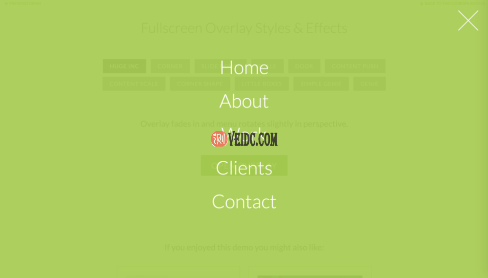 叠加菜单示例 叠加菜单示例