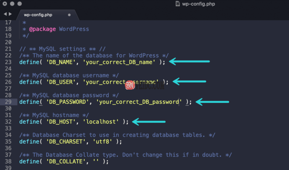 wp-config.php凭据 wp-config.php凭据