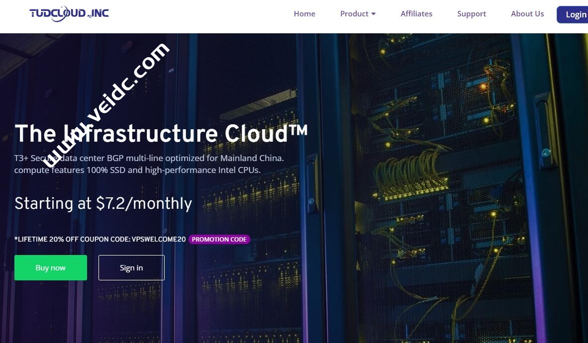 TudCloud:全场香港VPS7折,100Mbps大带宽,大陆直连,低至$7.2/月,附测评分享-SSHCE测评