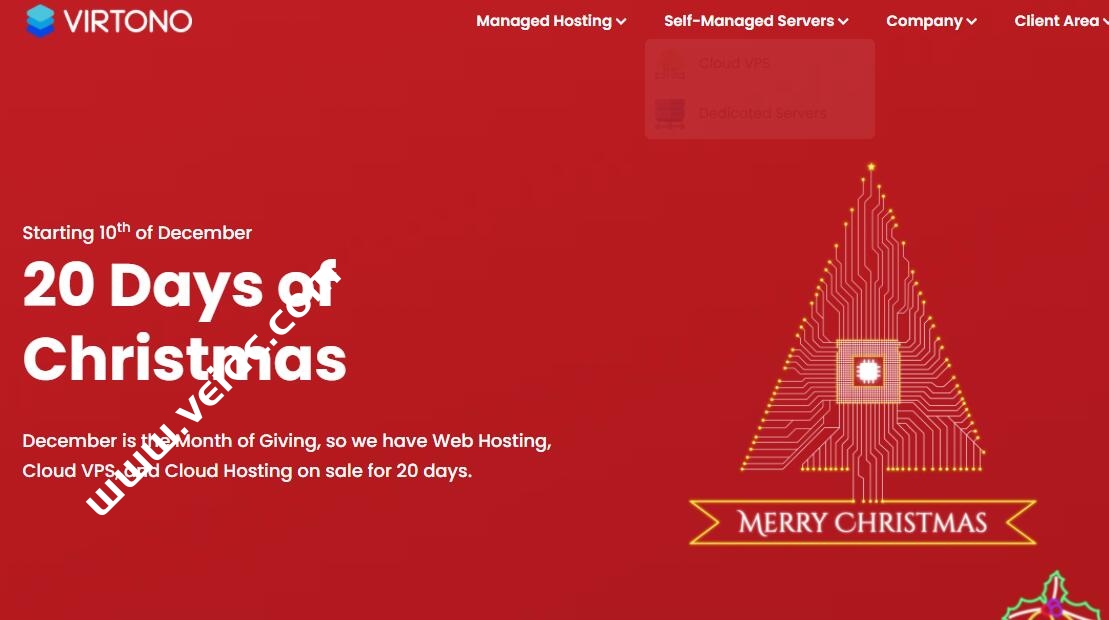 Virtono#圣诞节优惠#:便宜VPS,多机房可选,全场VPS主机55折-SSHCE测评