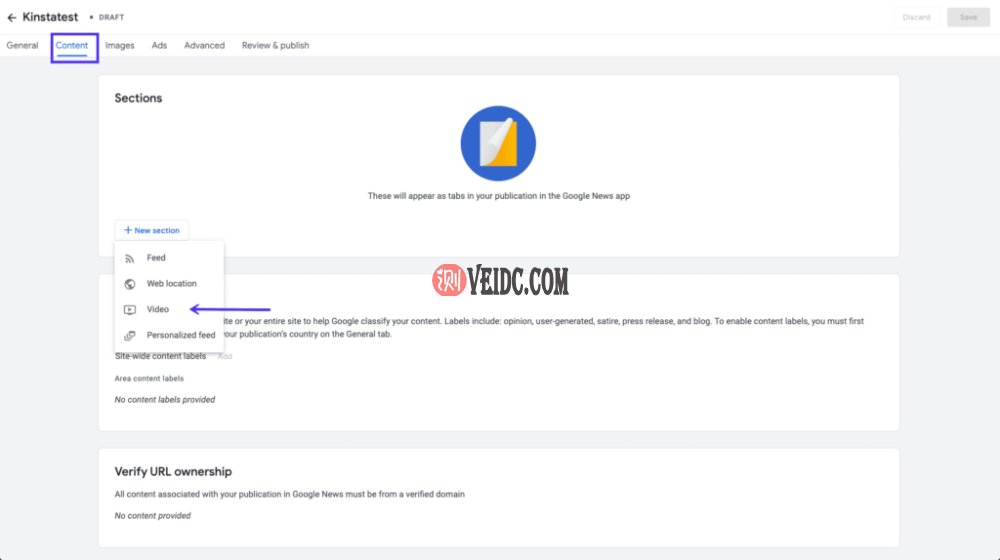 将视频添加到发布商中心 将视频添加到发布商中心