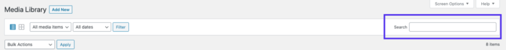 WordPress媒体库搜索栏 WordPress媒体库搜索栏