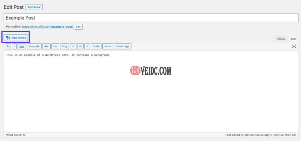 经典编辑器添加媒体按钮 经典编辑器添加媒体按钮