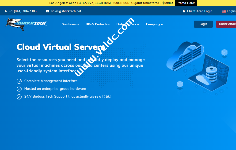 Sharktech:美国高防VPS,4大机房可选,1核2G内存40G存储,1Gbps月流量4TB,年付47.7美元起-SSHCE测评