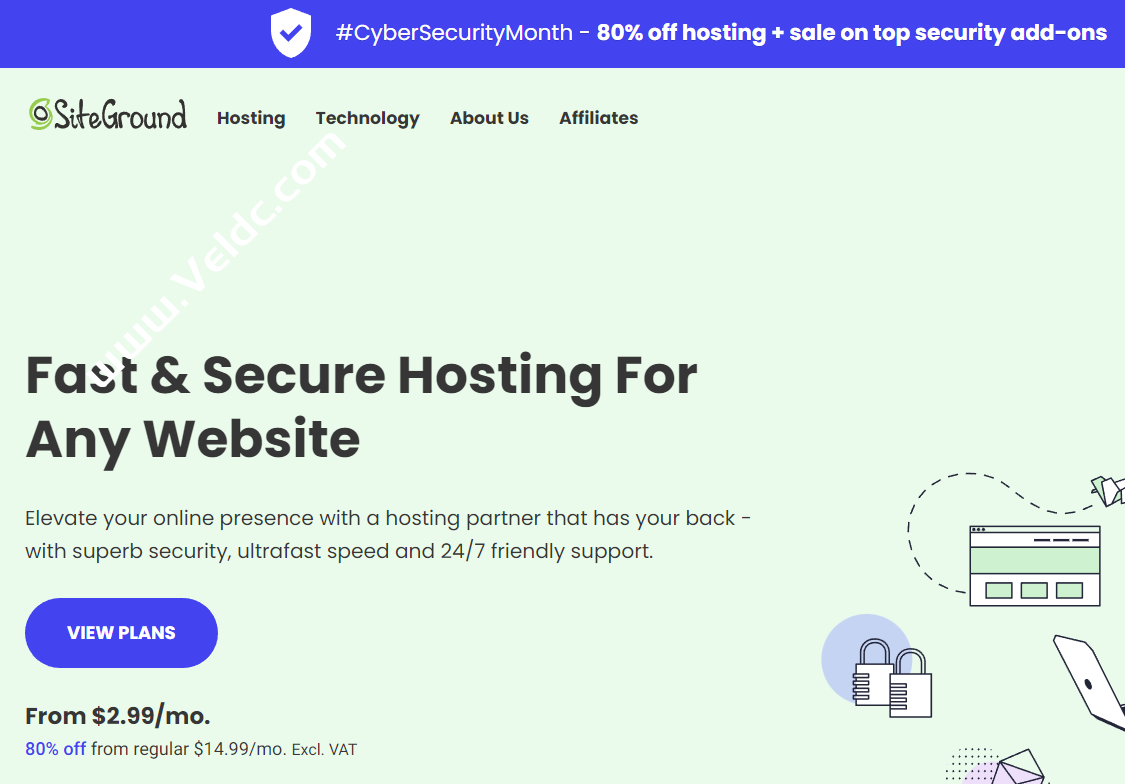 SiteGround:10月优惠,WordPress外贸主机,月付$2.99起-SSHCE测评