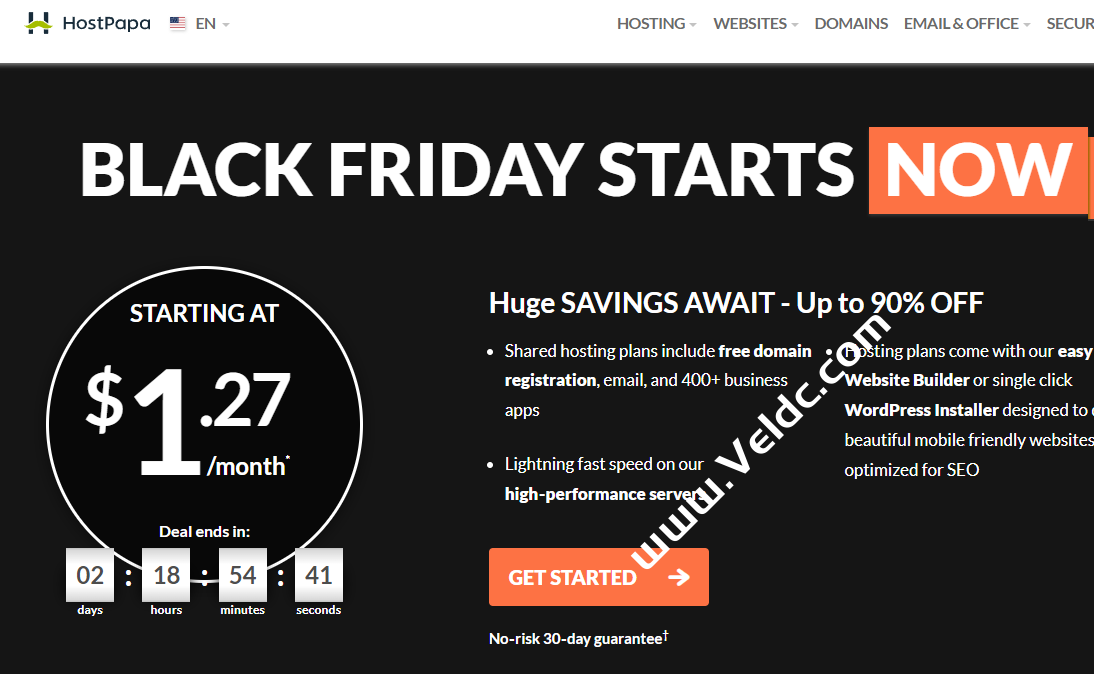 HostPapa:#黑五和网一促销#,WordPress主机/外贸主机 月付低至$1.27起,赠免费域名-SSHCE测评