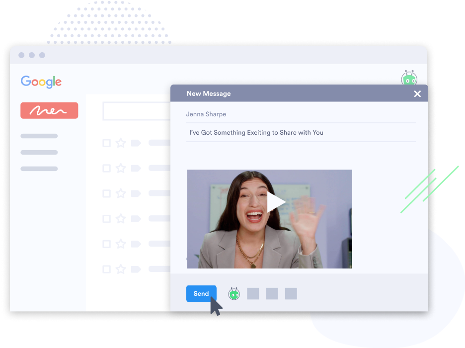A screenshot of a Vidyard video being sent through an email client
