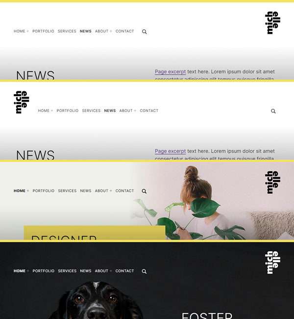 Michelle site header layouts