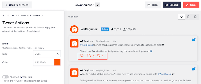 Adding a custom retweet button to WordPress using Smash Balloon Adding a custom retweet button to WordPress using Smash Balloon