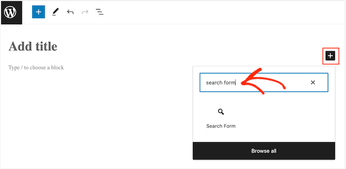Adding a search form to a page or post using a block Adding a search form to a page or post using a block