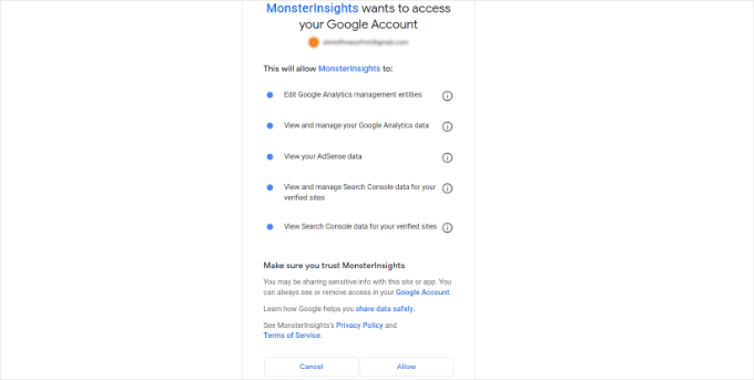 Consenti l'accesso al tuo account Google Consenti l'accesso al tuo account Google