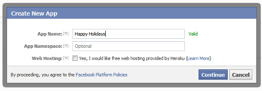 Creează o nouă aplicație Facebook Creează o nouă aplicație Facebook