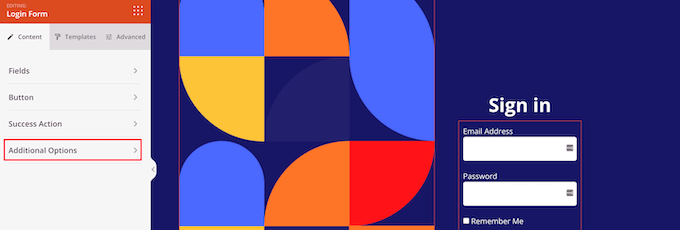 Click additional options in page builder Click additional options in page builder