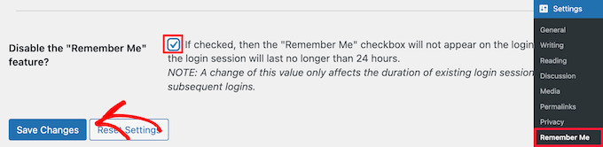 Disable remember me checkbox Disable remember me checkbox