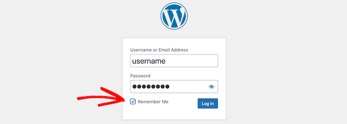 Remember me checkbox example Remember me checkbox example
