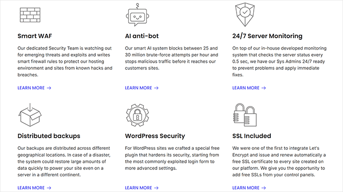 SiteGround security features SiteGround security features