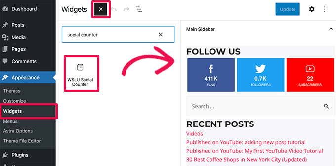 Display social follower count in sidebar widget Display social follower count in sidebar widget
