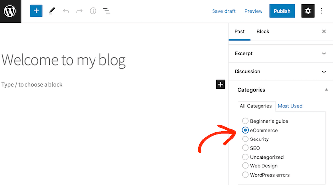 Categorias do WordPress com botões de rádio Categorias do WordPress com botões de rádio