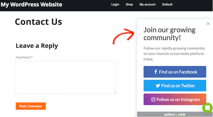 An example of a campaign, created using OptinMonster An example of a campaign, created using OptinMonster