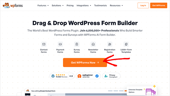 Get WPFroms button WPForms coupon code