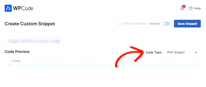 Changing code type to PHP Changing code type to PHP