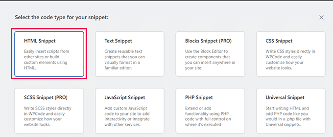 Extrait de code HTML Extrait de code HTML