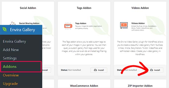 Videolar eklentisini yükleyin Videolar eklentisini yükleyin