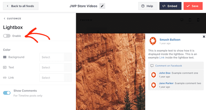 Deshabilitando la función de ventana emergente de lightbox Deshabilitando la función de ventana emergente de lightbox
