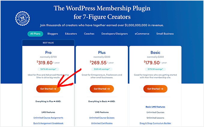 MemberPress pricing plans MemberPress pricing plans