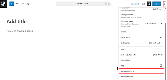 Click Manage Patterns button Click Manage Patterns button