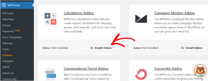 Install calculations addon Install calculations addon