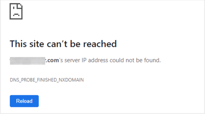 Site cannot be reached error Site cannot be reached error
