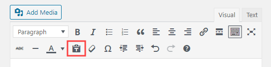 Use the 'Paste as text' WordPress button to toggle plain text mode on Use the 'Paste as text' WordPress button to toggle plain text mode on