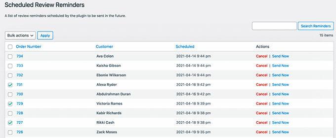 Zaplanowane przypomnienia o opiniach w Customer Reviews for WooCommerce Zaplanowane przypomnienia o opiniach w Customer Reviews for WooCommerce
