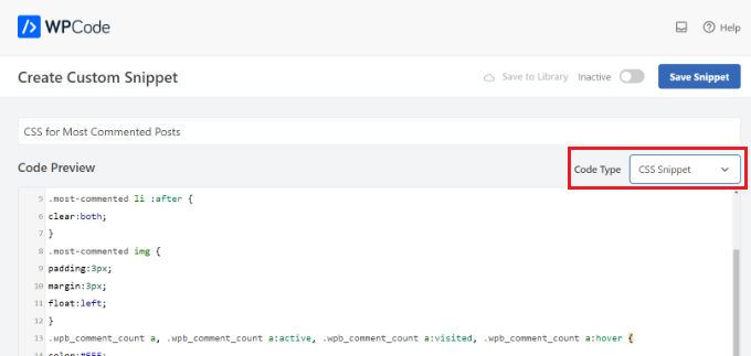 Add CSS code snippet Add CSS code snippet