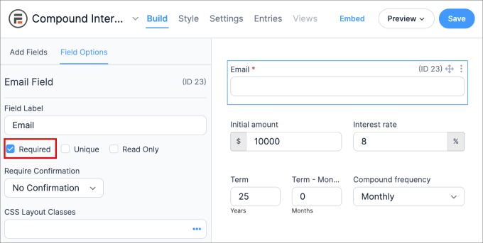 email requirement checkbox email requirement checkbox