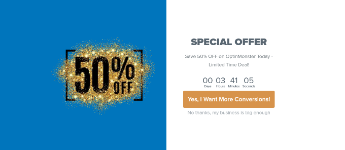 An example of an evergreen countdown timer pop-up An example of an evergreen countdown timer pop-up