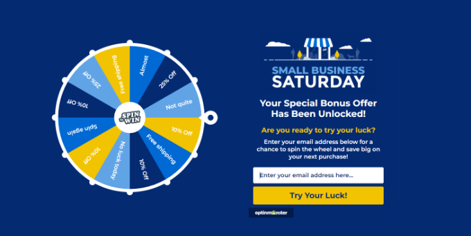 An example of an engaging gamified WordPress popup An example of an engaging gamified WordPress popup