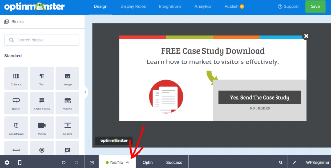 Creating a yes/no opt pop-up Creating a yes/no opt pop-up