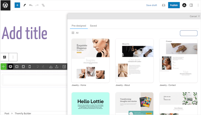 Template layouts in Themify Builder Template layouts in Themify Builder