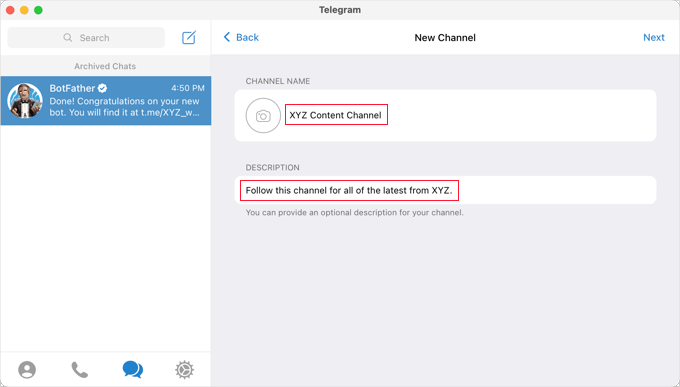 Give Your Group or Channel a Name Give Your Group or Channel a Name