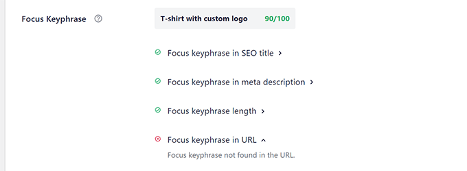 Focus keyphrase SEO score Focus keyphrase SEO score
