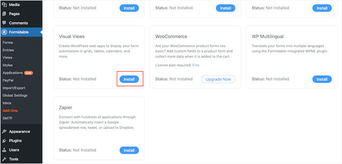 Instalarea addon-ului Visual Views Instalarea addon-ului Visual Views