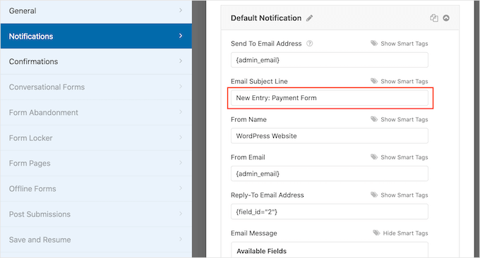 Creating a custom WPForms subject line Creating a custom WPForms subject line