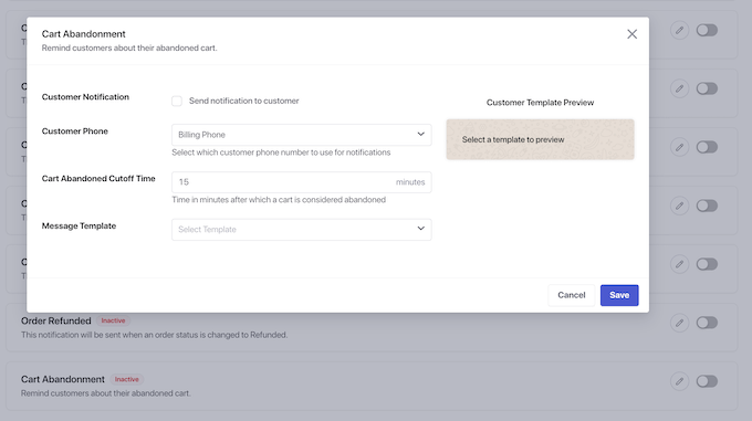 A ready-made cart abandonment campaign, provided via PushEngage A ready-made cart abandonment campaign, provided via PushEngage